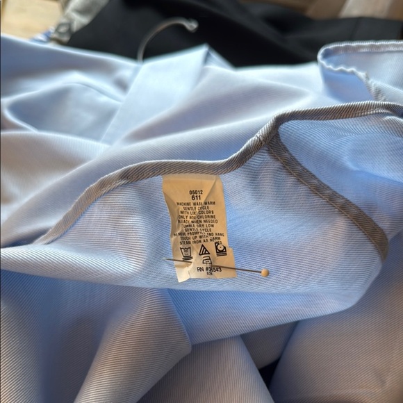 Classic Blue Cotton Shirt with Long Sleeves - Picture 5 of 5